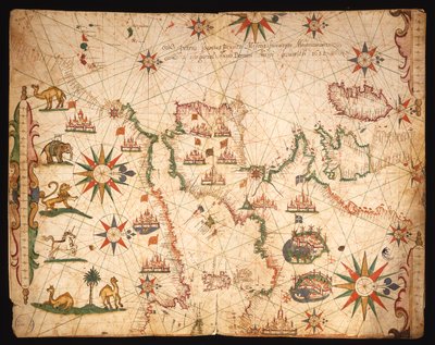 Die Atlantikküsten Europas und das westliche Mittelmeer, aus einem nautischen Atlas, 1651 von Pietro Giovanni Prunes